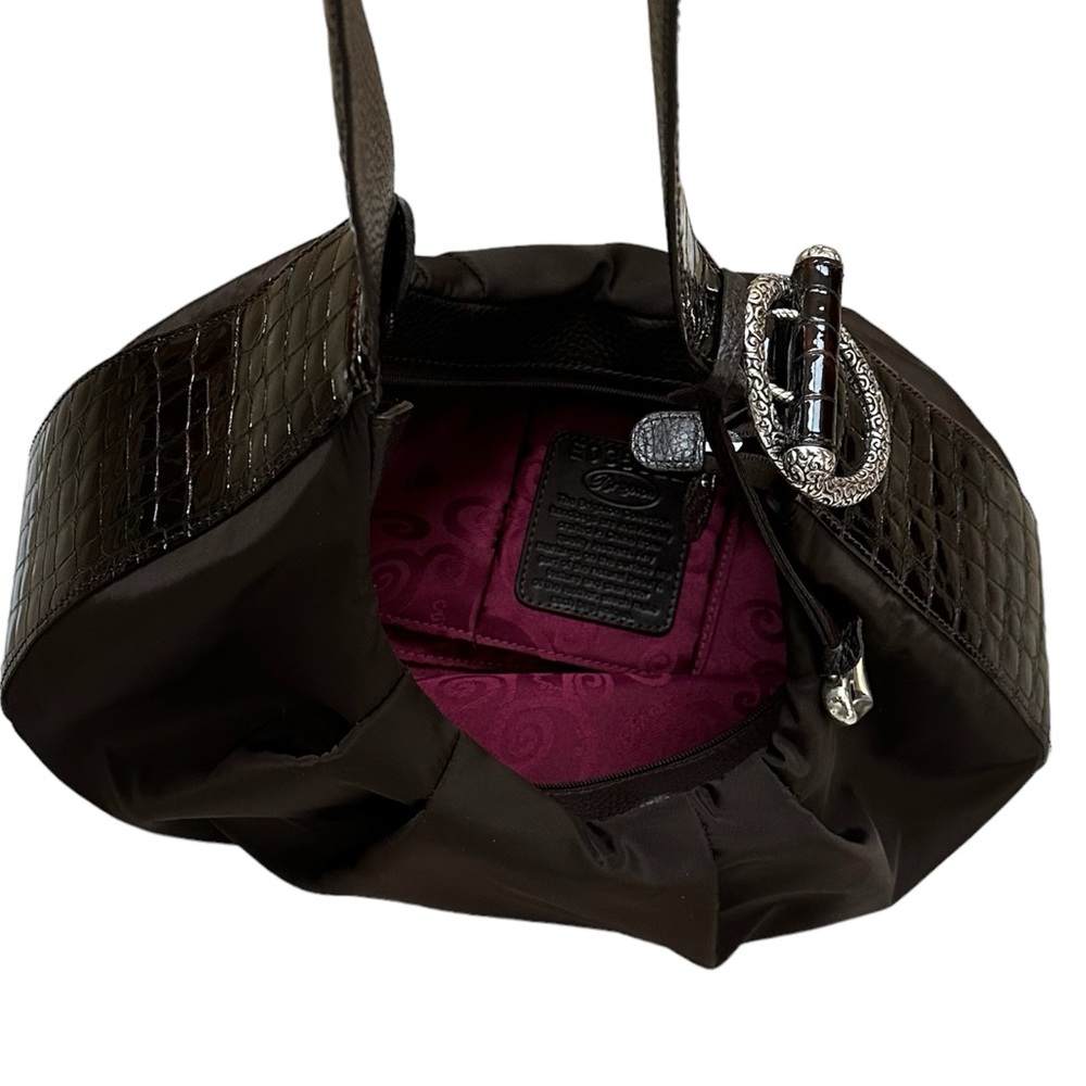Brighton Brown Leather & Nylon Shoulder Bag - Picture 11 of 11
